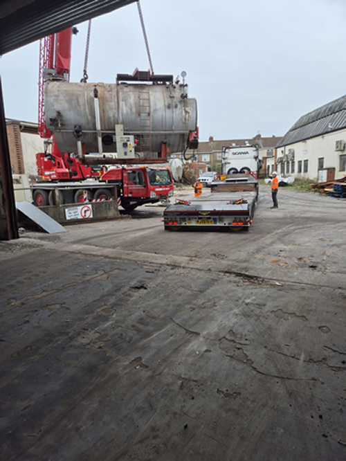 Bens Demolition Division photo Remove boilers for export